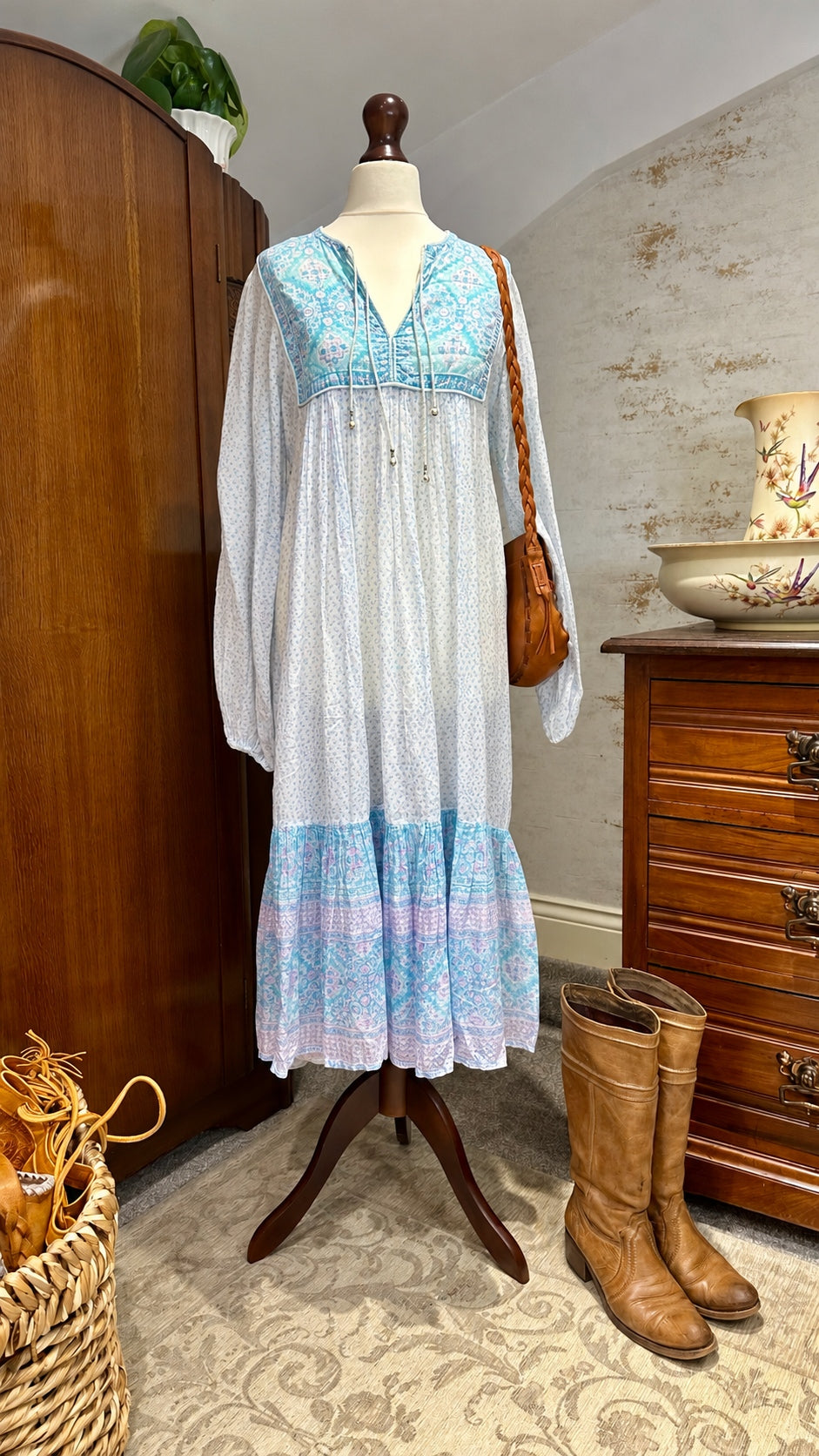 A30 PHOOL dress — Full front view; storage creases softened