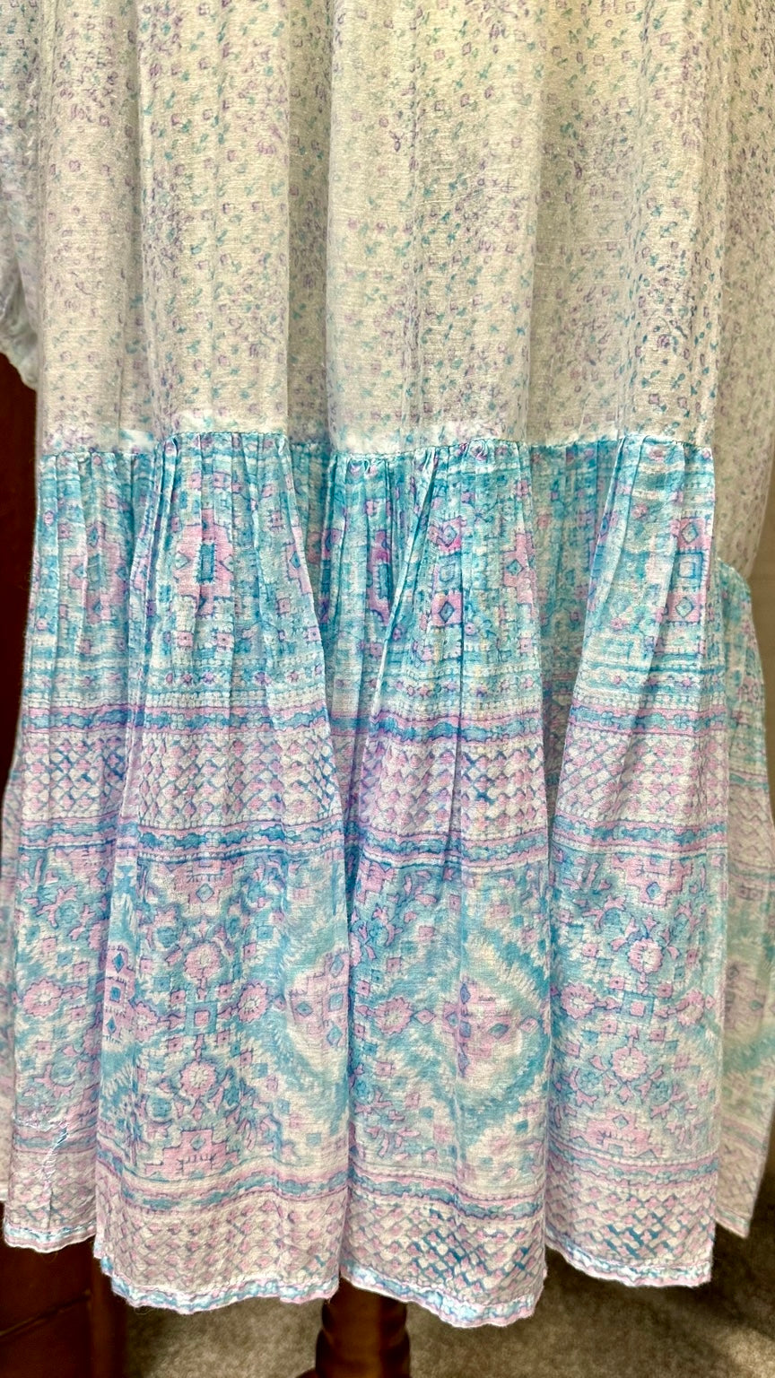 A30 PHOOL dress — Original hem print and gauze texture