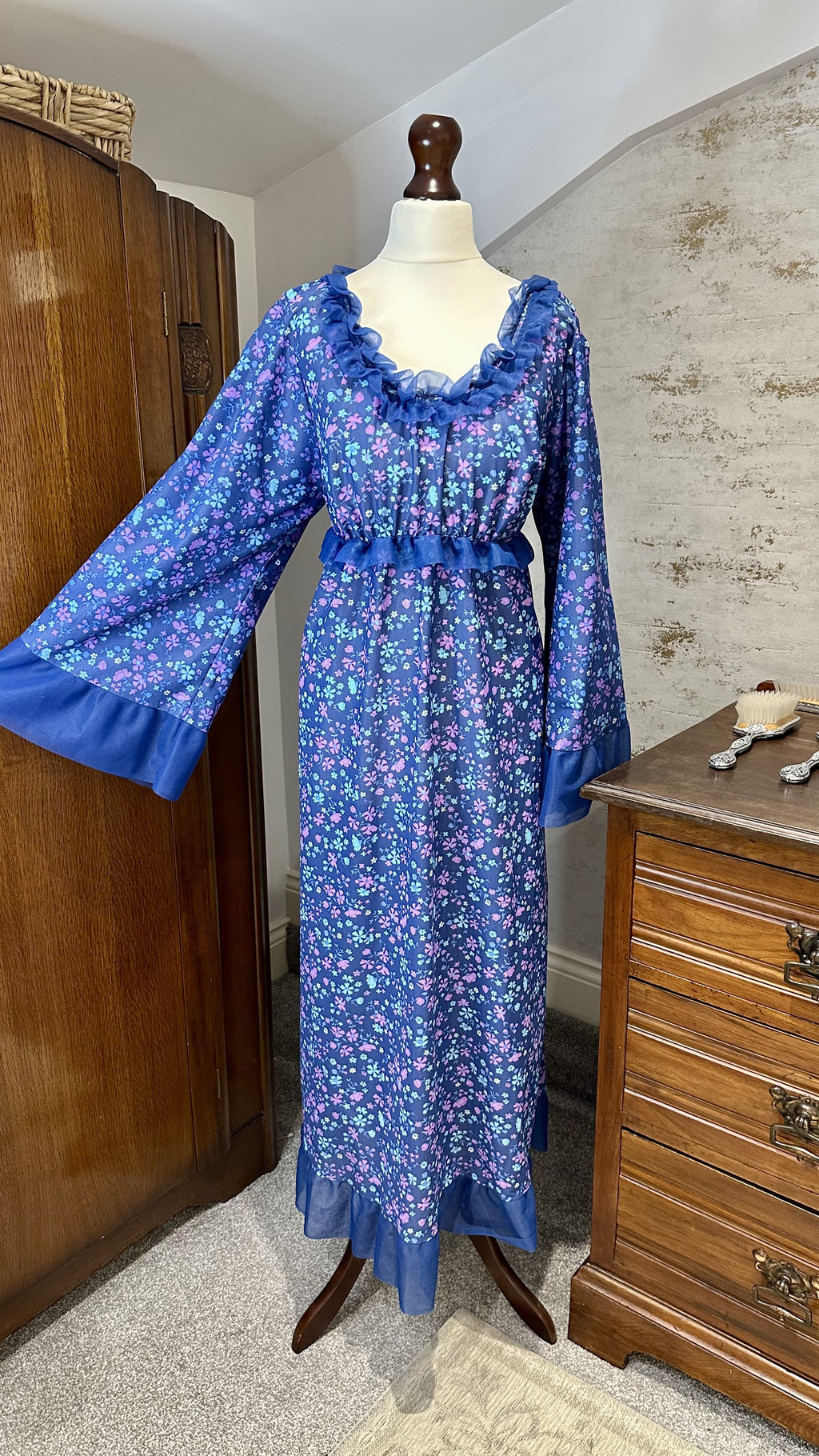 Late 1960s–Early 1970s Sheer Floral Maxi Dress — IMG_3735.jpeg