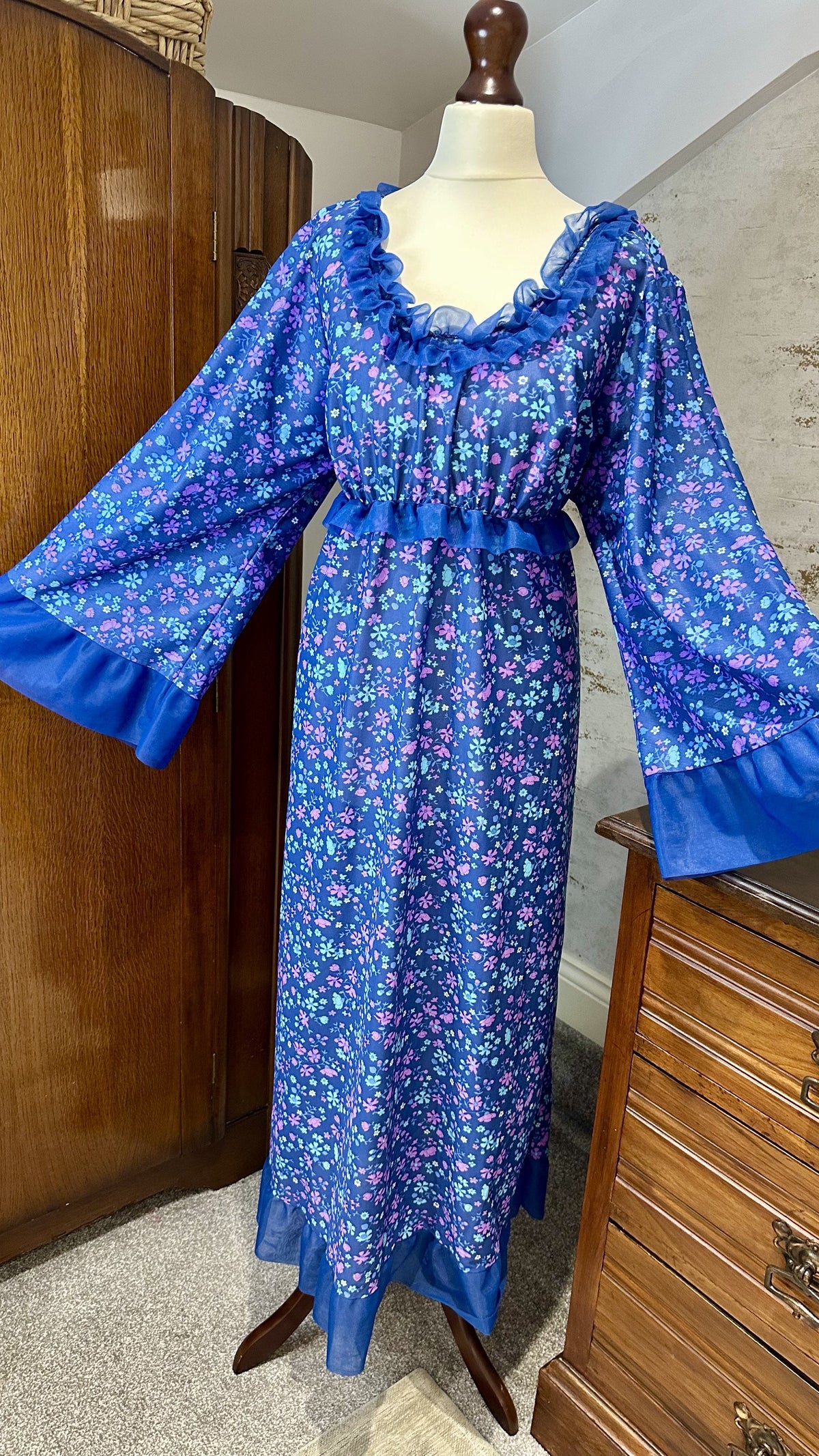 Late 1960s–Early 1970s Sheer Floral Maxi Dress — IMG_3736.jpeg