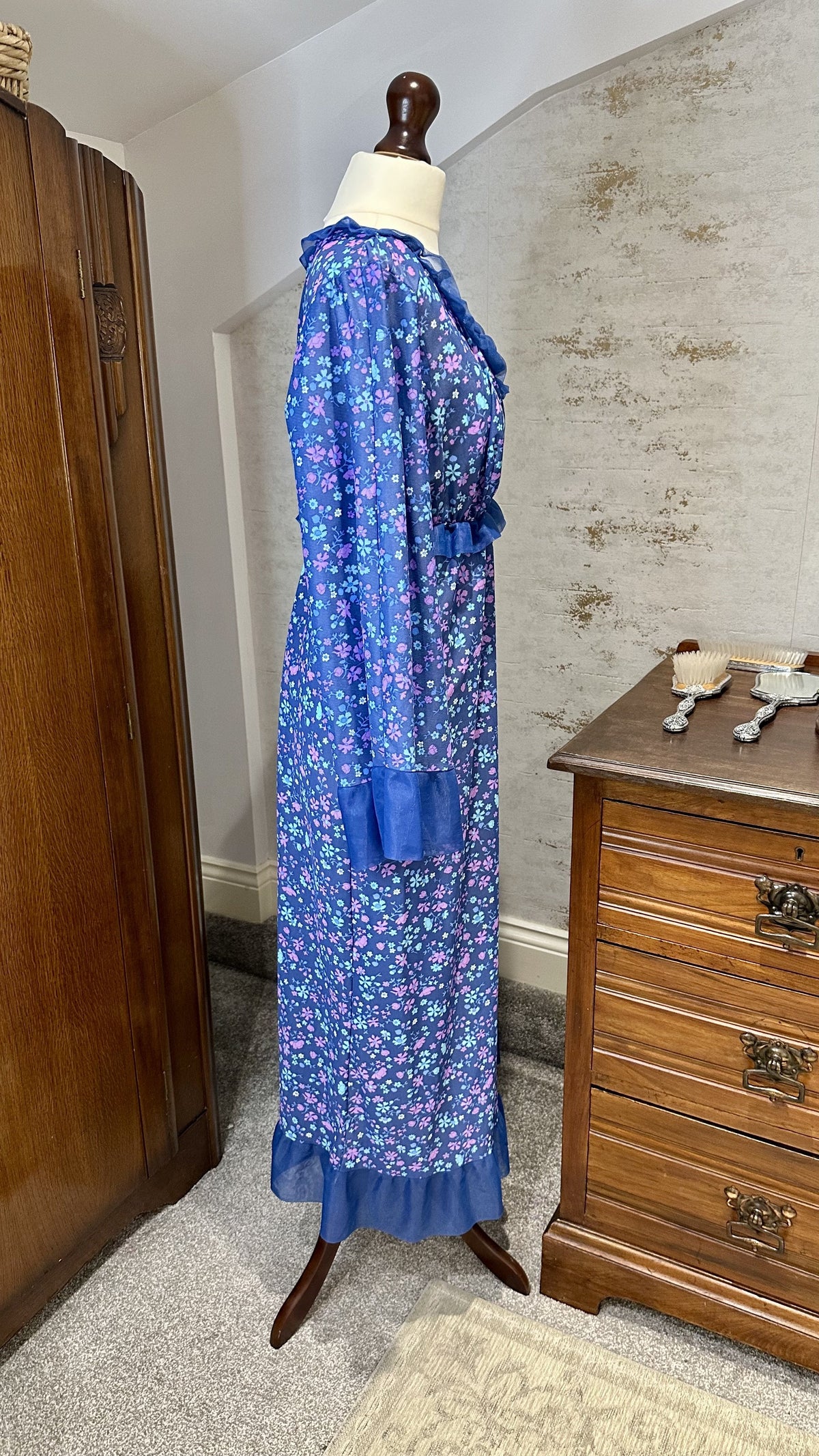 Late 1960s–Early 1970s Sheer Floral Maxi Dress — IMG_3741.jpeg
