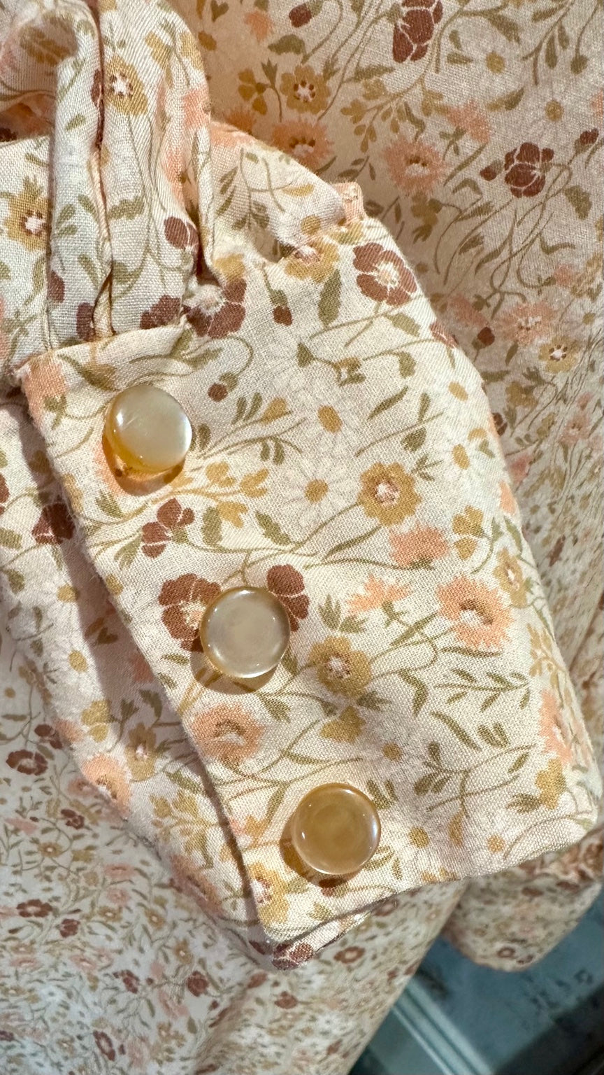 B22 peach floral maxi dress, detail 4