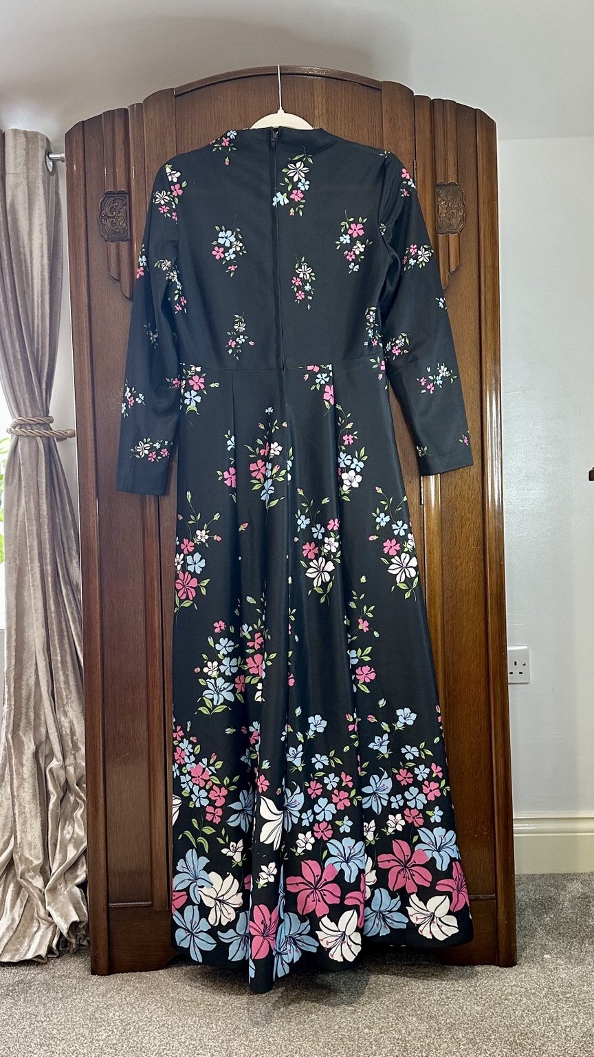 1970s Handmade Black Floral Maxi Dress — IMG_5014.jpeg