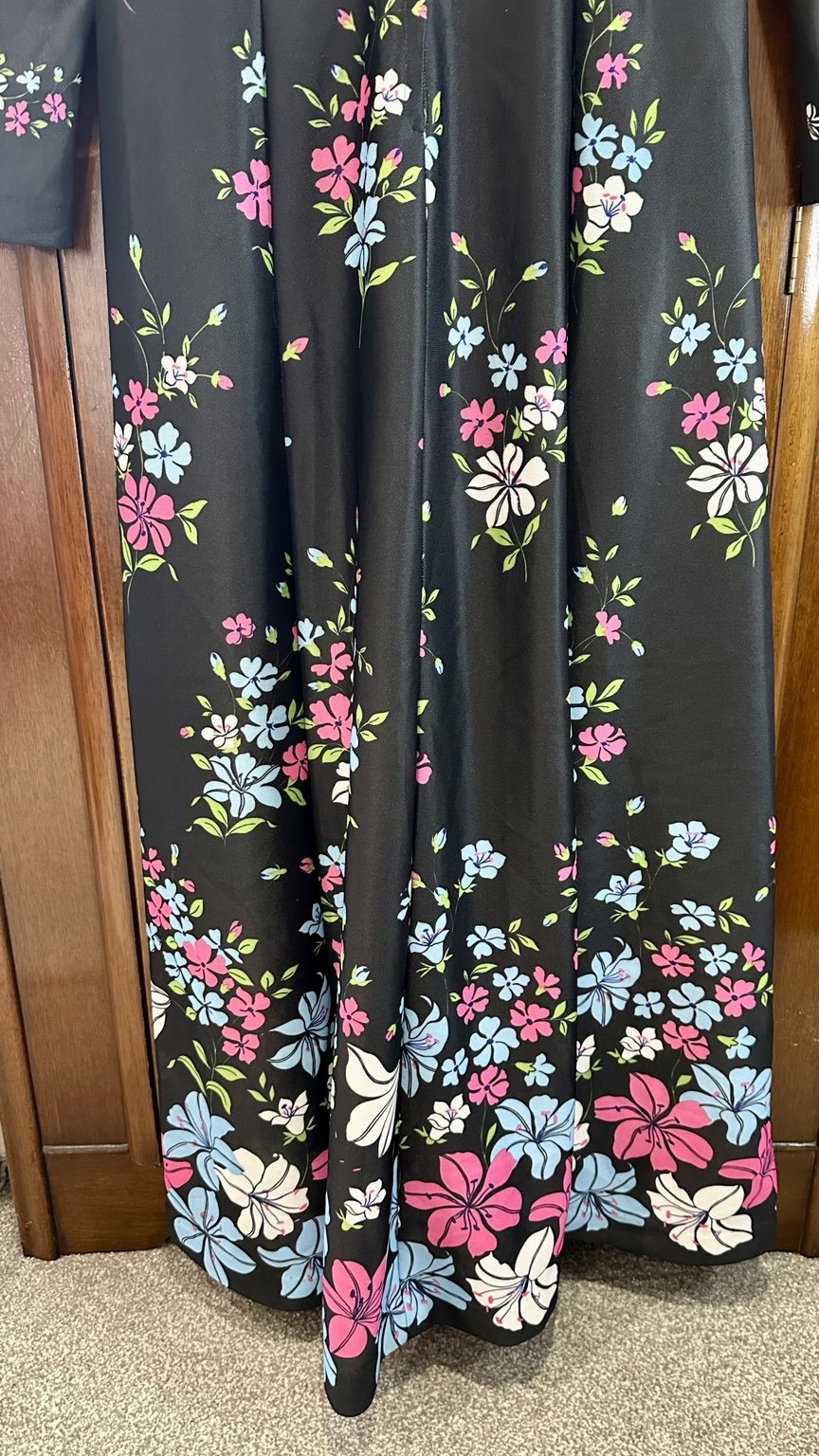 1970s Handmade Black Floral Maxi Dress — IMG_5016.jpeg
