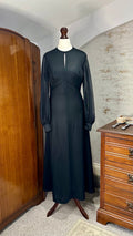 B56 black maxi dress — front view on mannequin