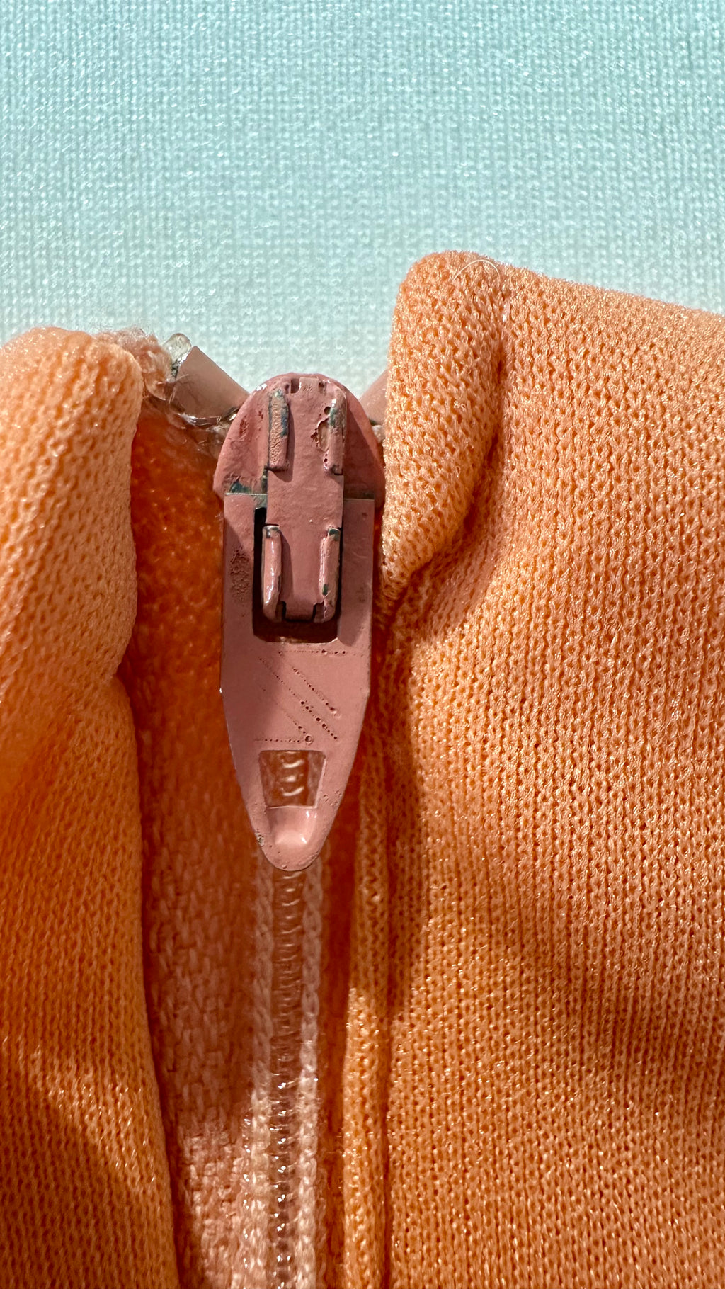 1970s Trolley Car Coral Maxi Dress with Pearl Buttons