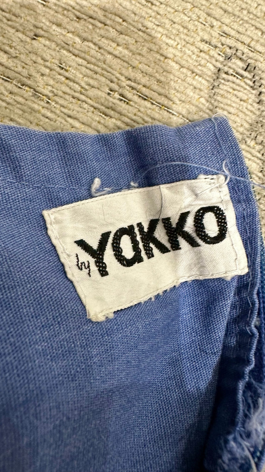 Vintage by YAKKO Blue Embroidered Floral Maxi Dress — photograph 8